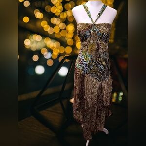 Multicolor Strapless Dress